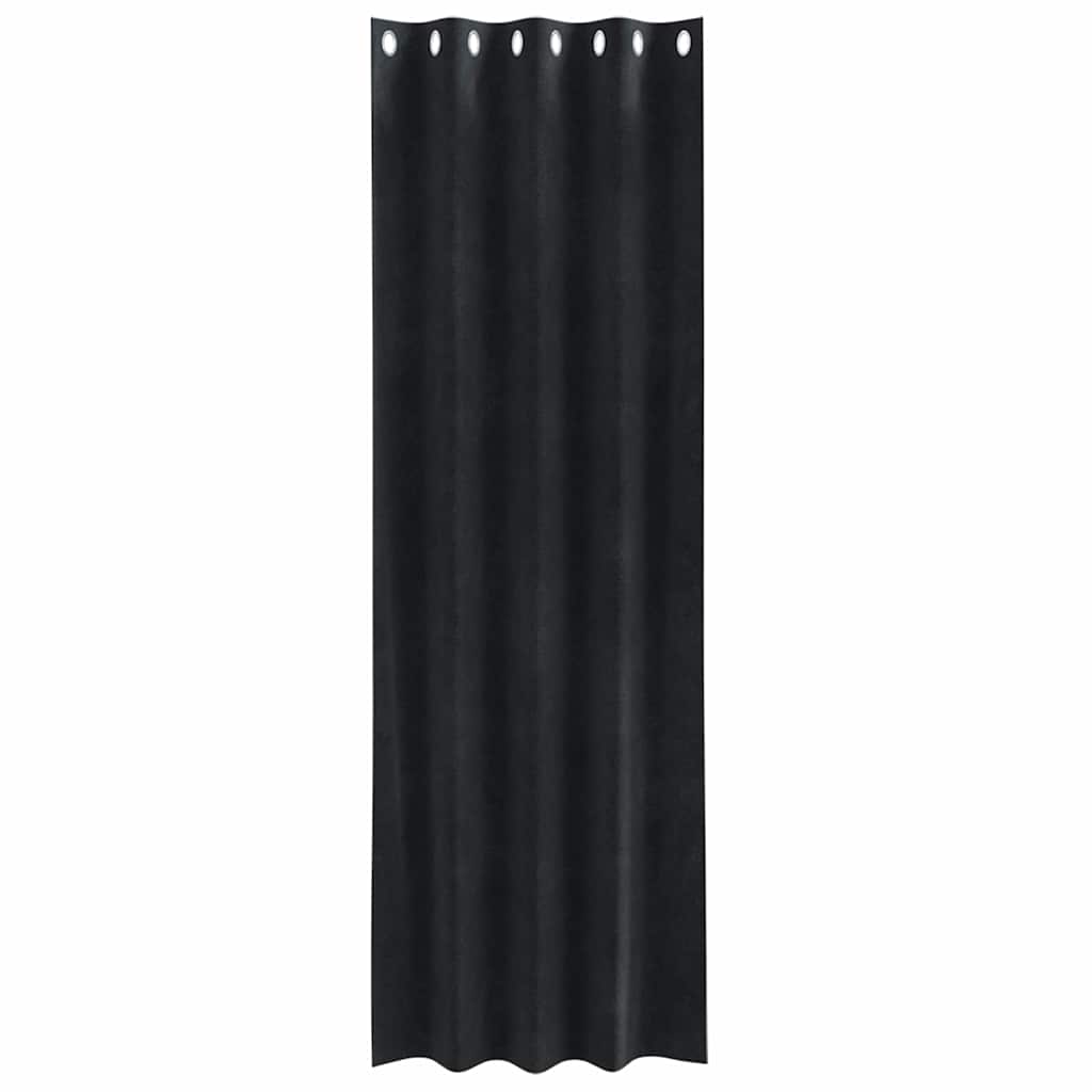Tende 2 pz Nero 140 x 225 cm Velluto