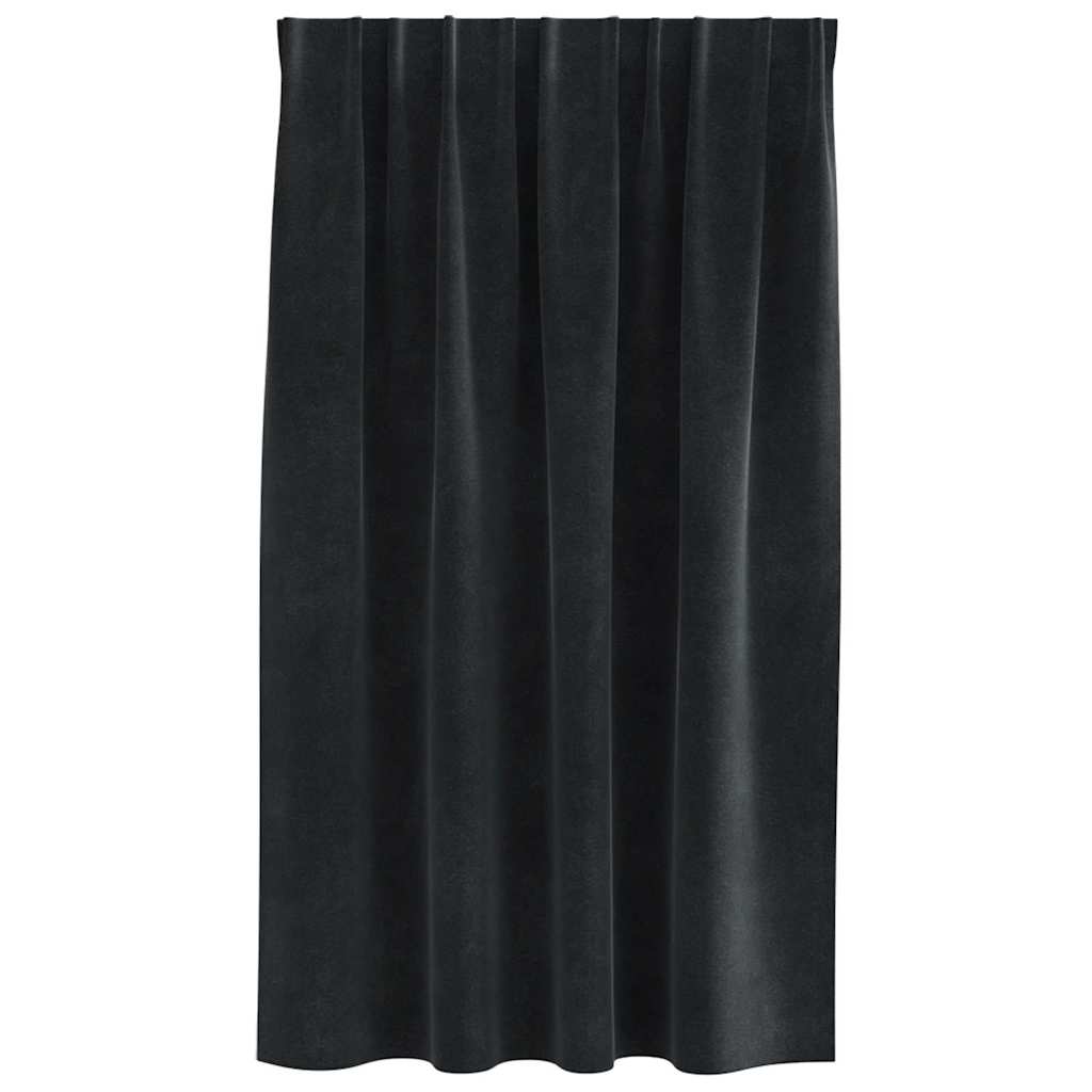 Tende 2 pz Nero 140 x 140 cm Velluto