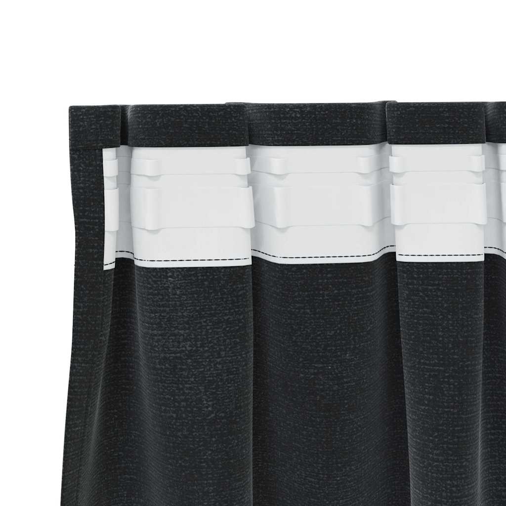 Tende 2 pz Nero 140 x 140 cm Velluto