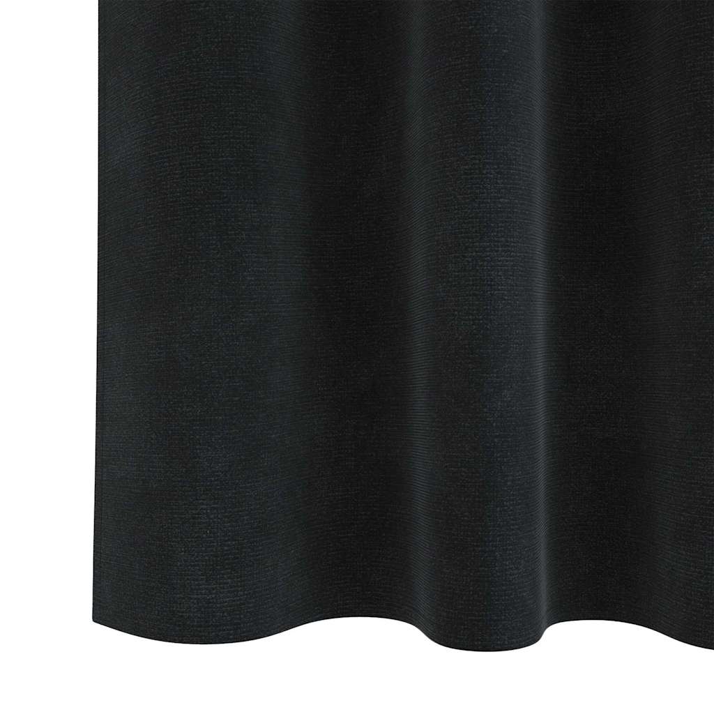 Tende 2 pz Nero 140 x 140 cm Velluto
