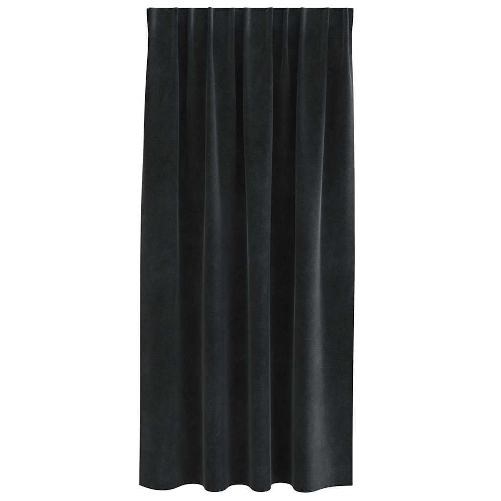Tende 2 pz Nero 140 x 175 cm Velluto