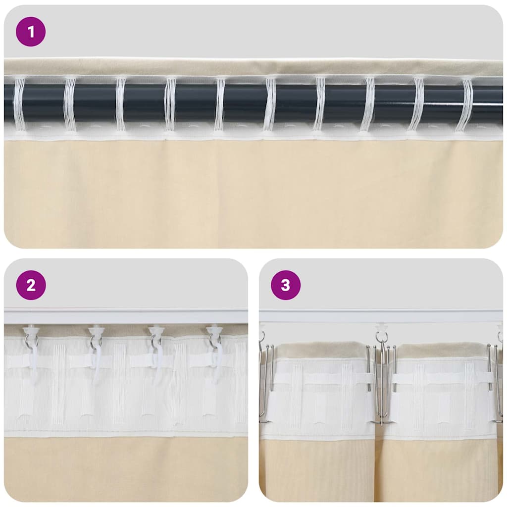 Tende 2 pz Nero 140 x 260 cm Velluto