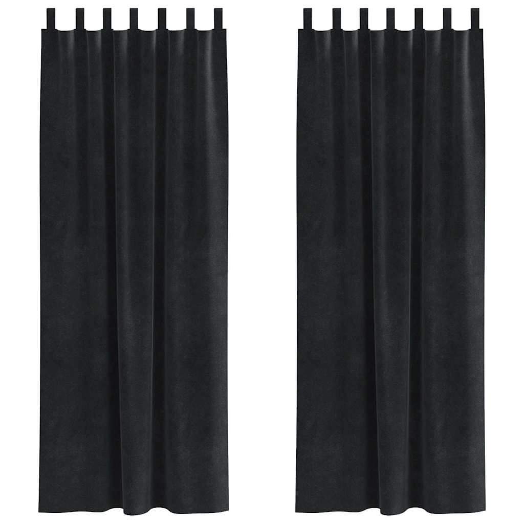 Tende 2 pz Nero 140 x 225 cm Velluto