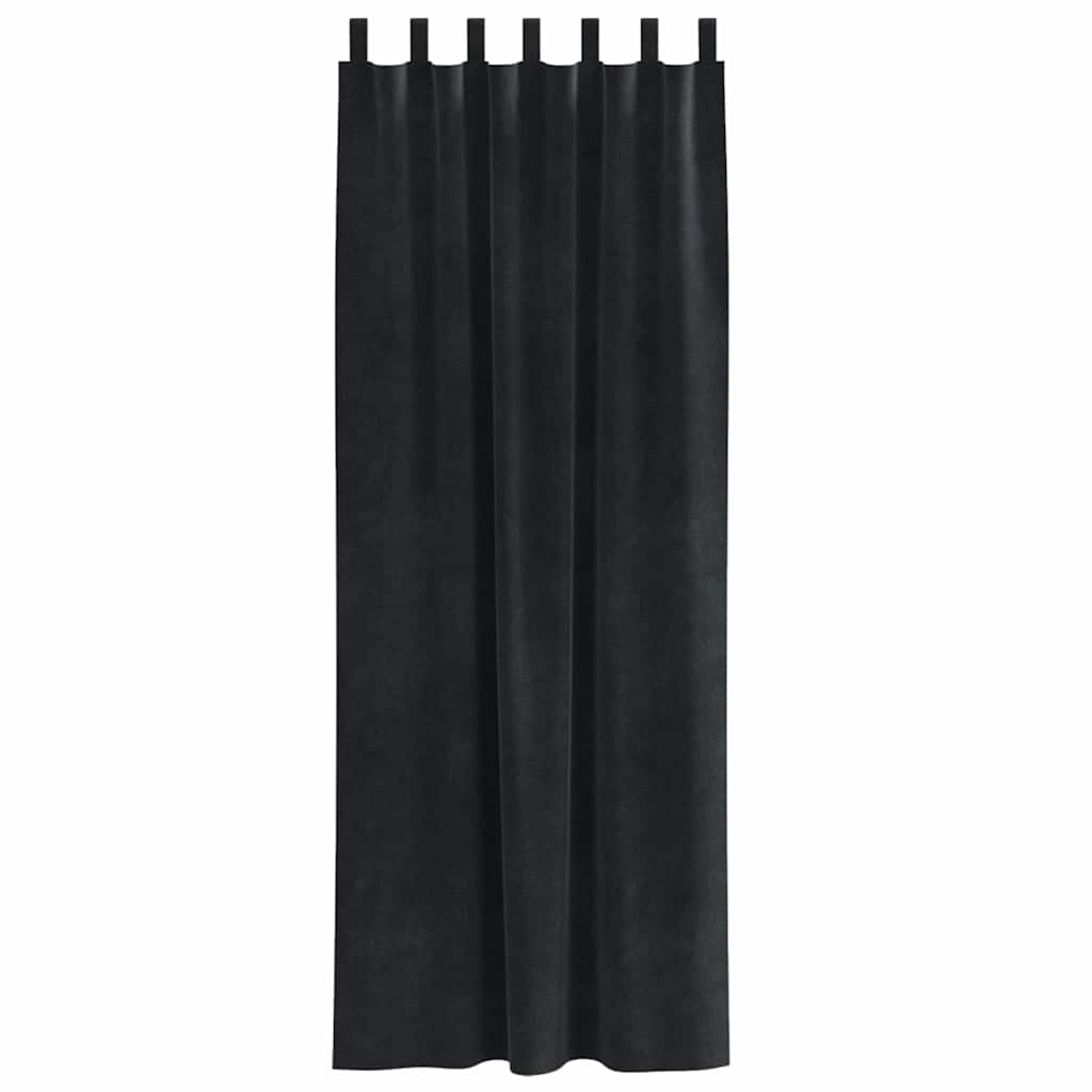 Tende 2 pz Nero 140 x 245 cm Velluto
