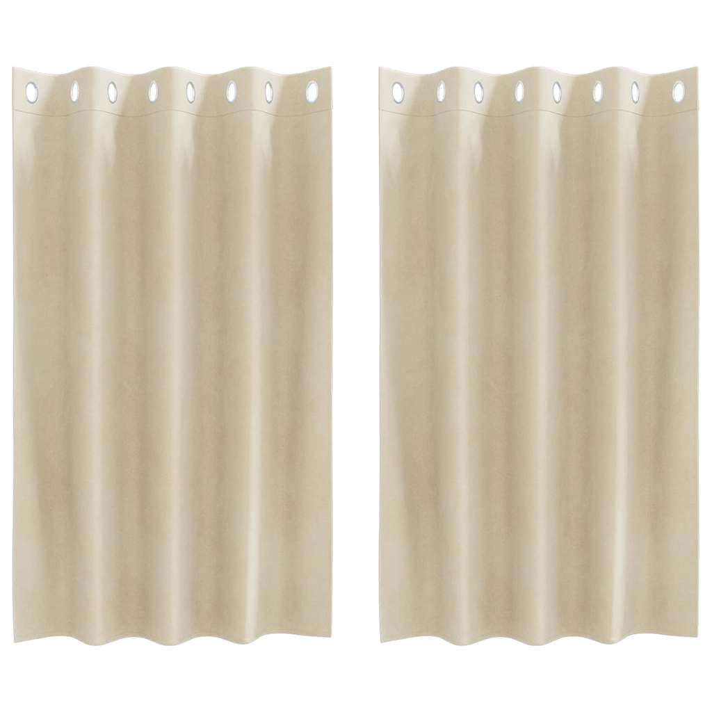 Tende 2 pz Crema 140 x 140 cm Velluto