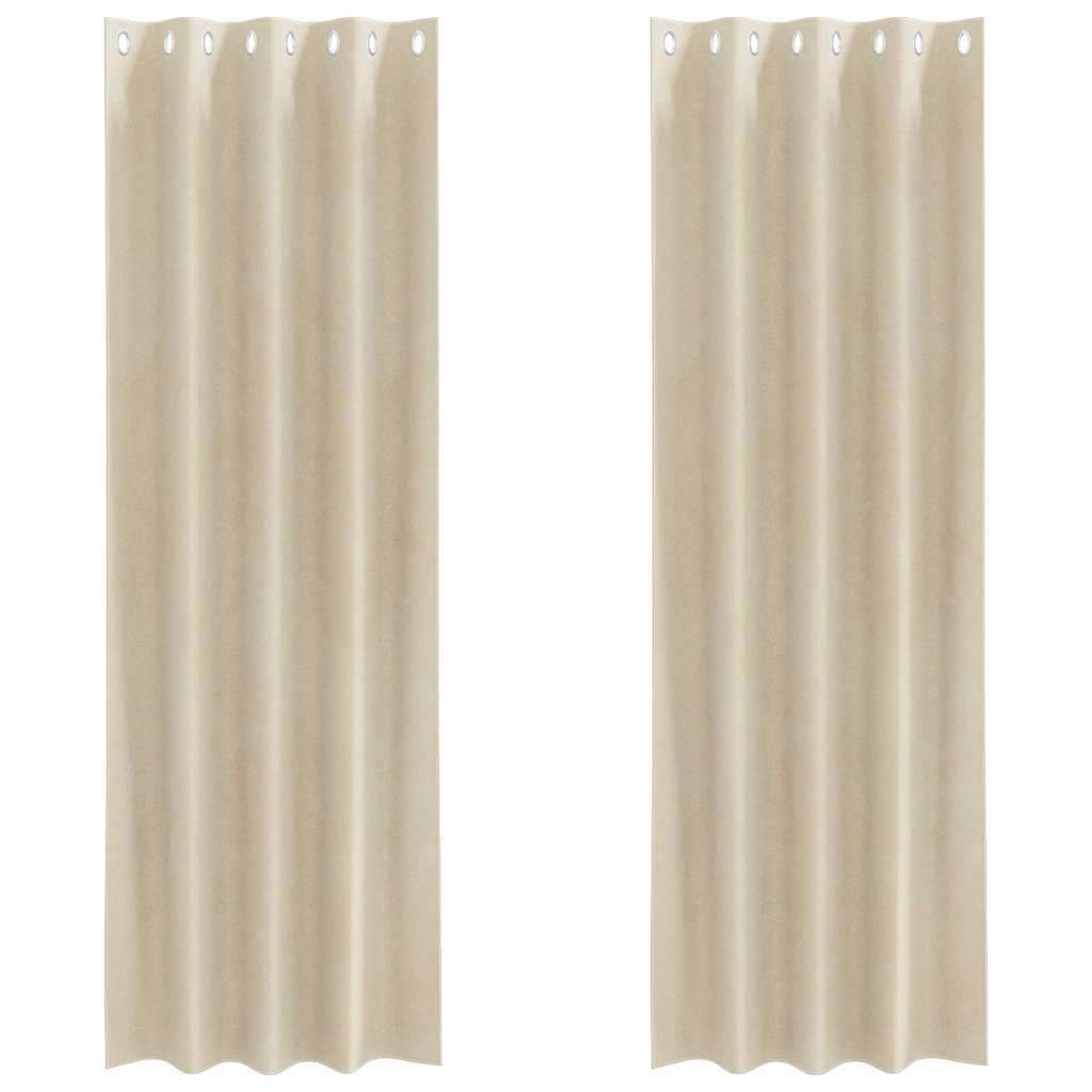 Tende 2 pz Crema 140 x 225 cm Velluto