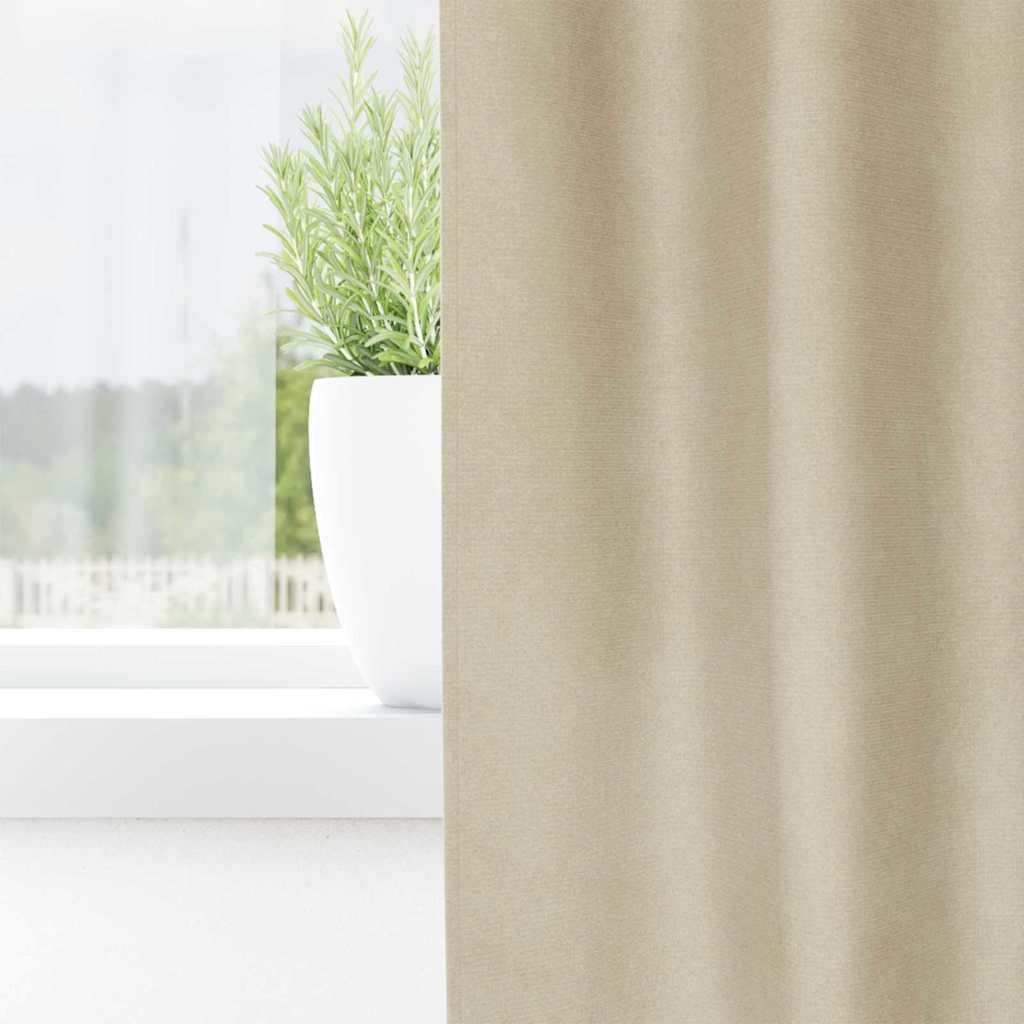 Tende 2 pz Crema 140 x 225 cm Velluto