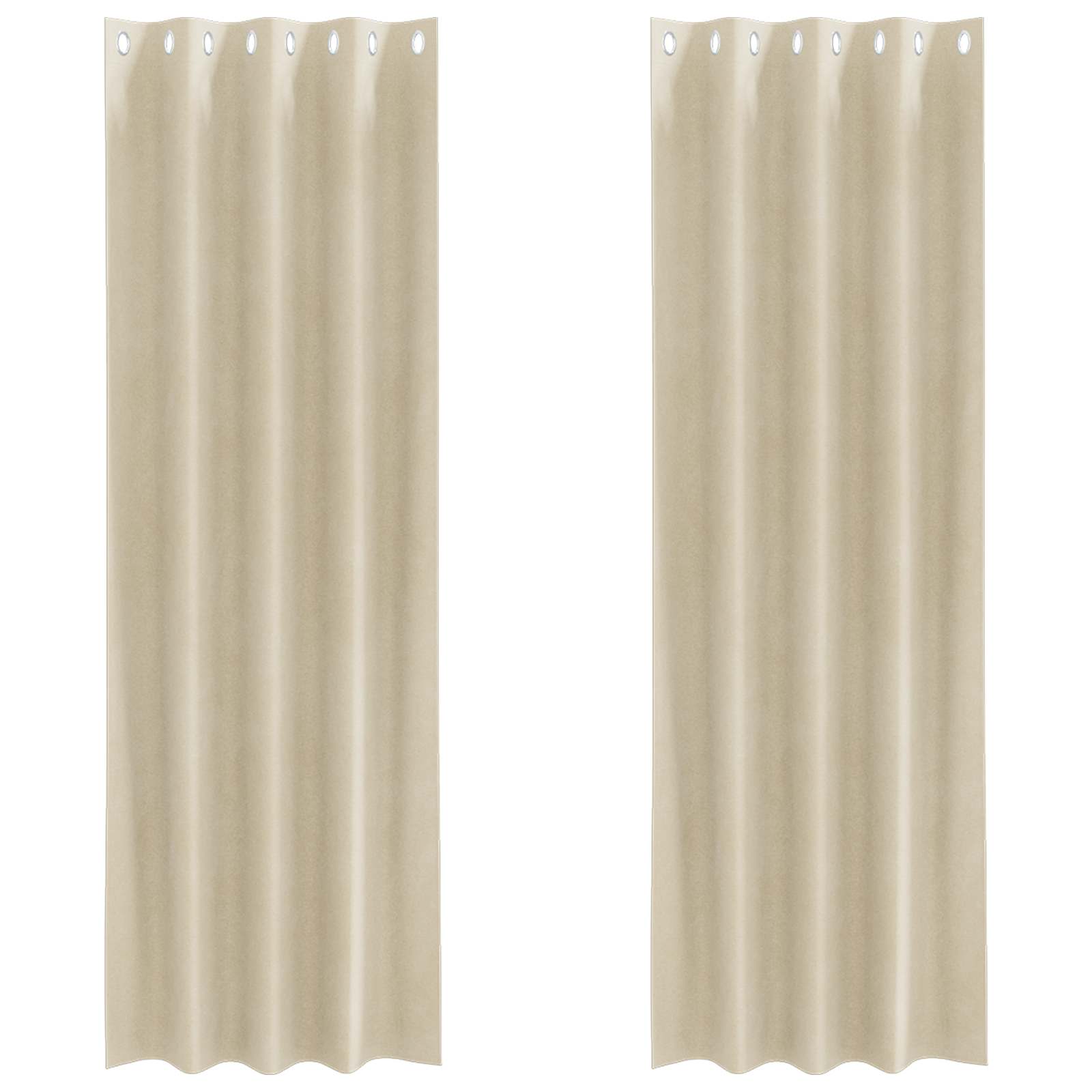 Tende 2 pz Crema 140 x 245 cm Velluto