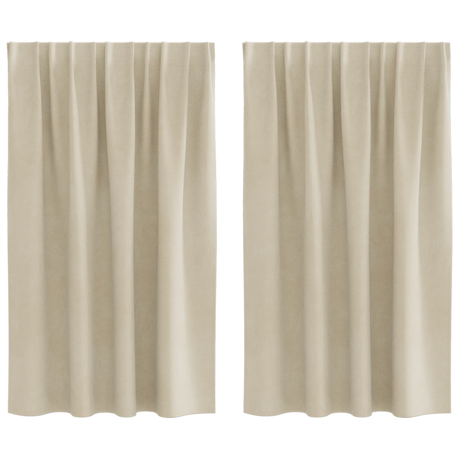 Tende 2 pz Crema 140 x 140 cm Velluto