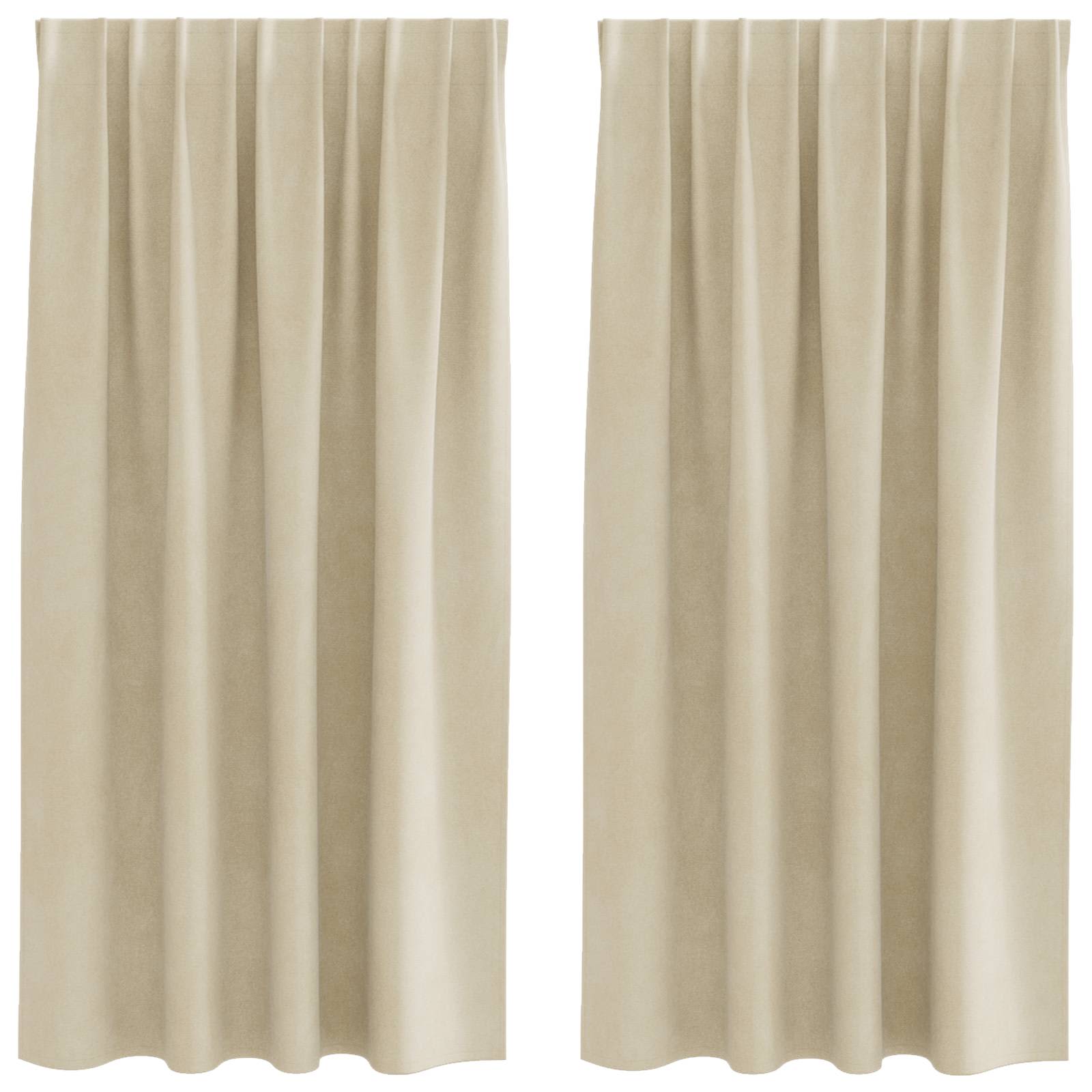 Tende 2 pz Crema 140 x 175 cm Velluto