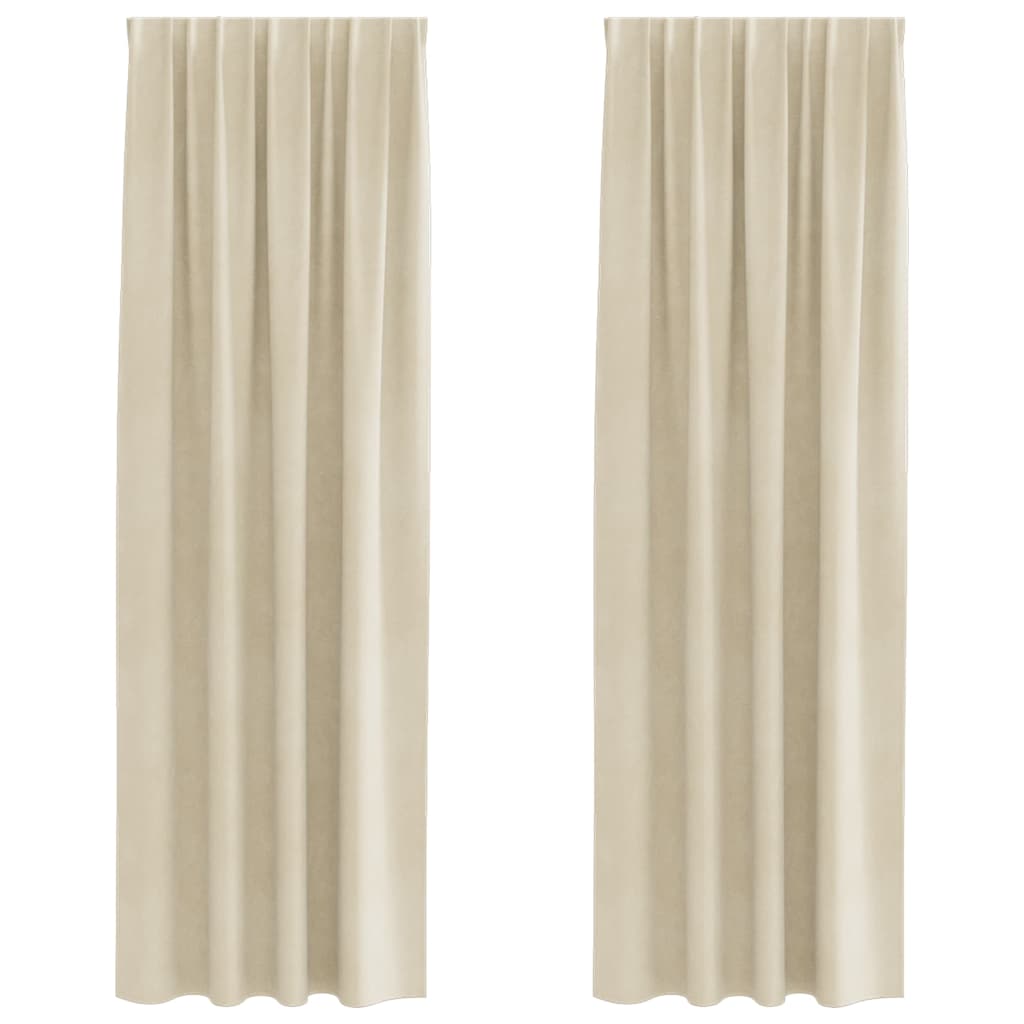 Tende 2 pz Crema 140 x 225 cm Velluto