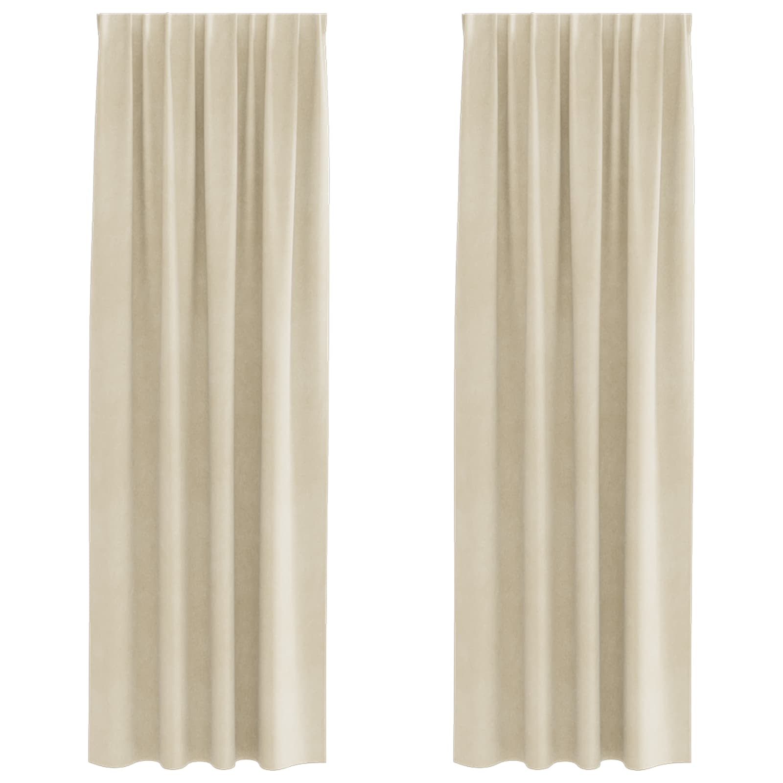 Tende 2 pz Crema 140 x 260 cm Velluto
