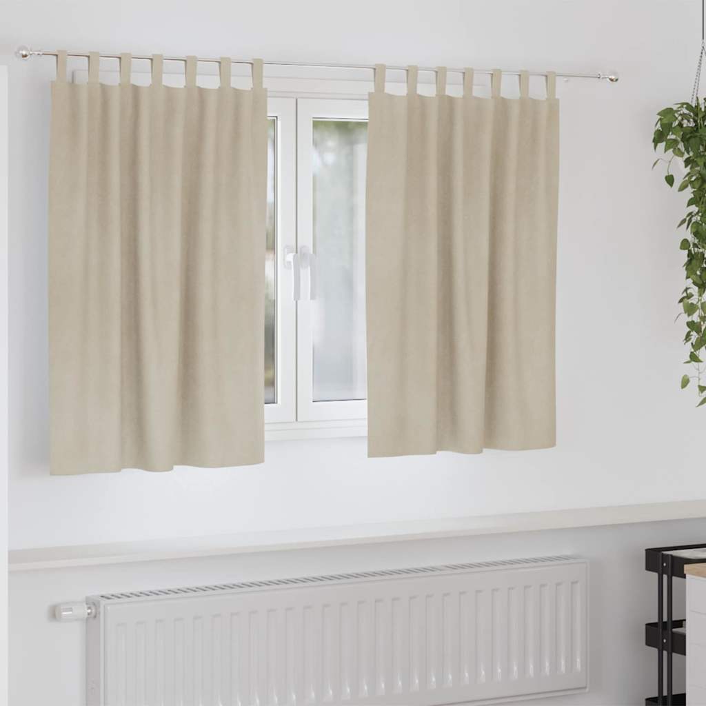 Tende 2 pz Crema 140 x 140 cm Velluto