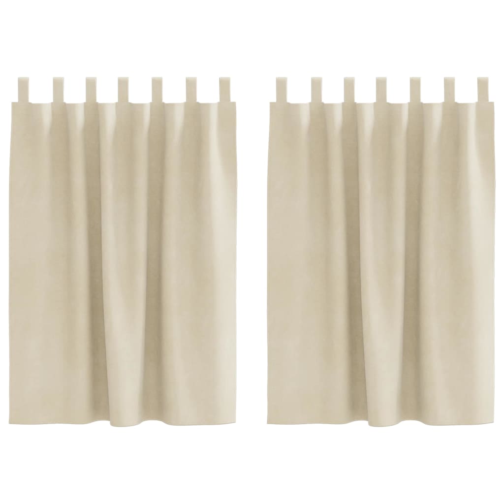 Tende 2 pz Crema 140 x 140 cm Velluto