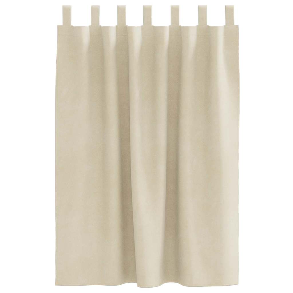 Tende 2 pz Crema 140 x 140 cm Velluto