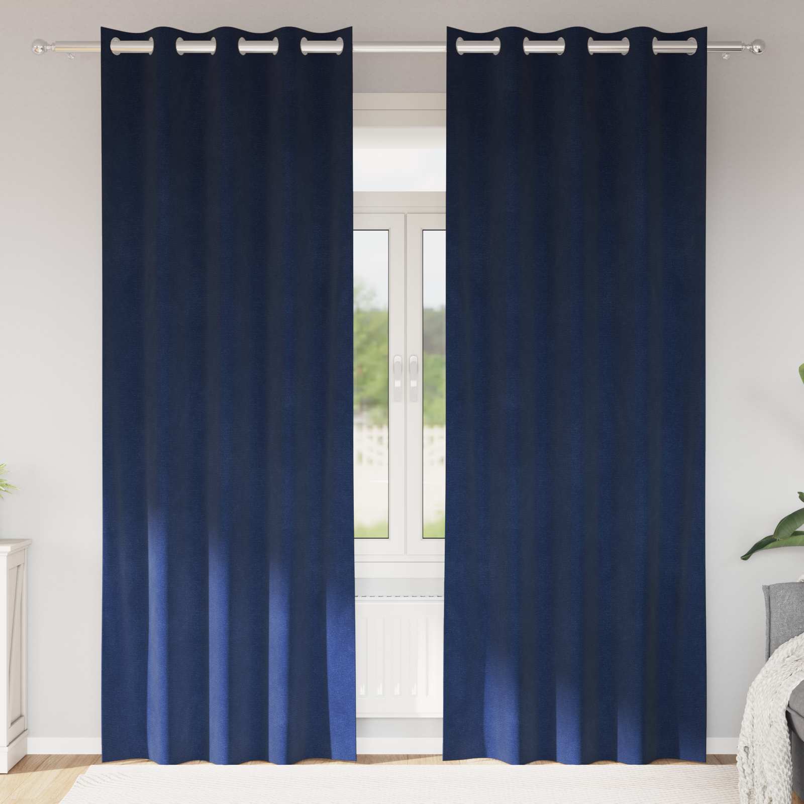 Tende 2 pz Blu Scuro 140 x 225 cm Velluto