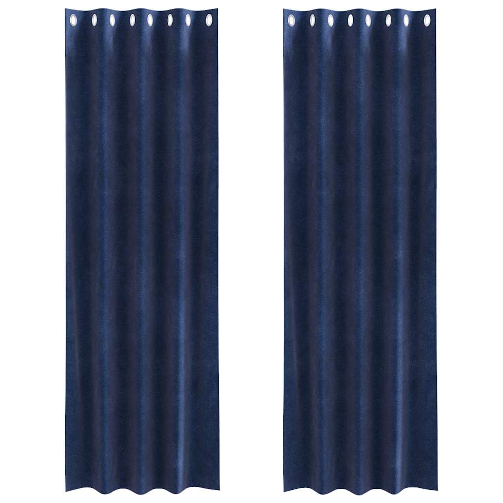 Tende 2 pz Blu Scuro 140 x 245 cm Velluto