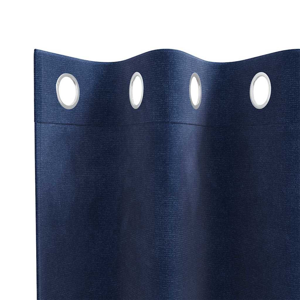 Tende 2 pz Blu Scuro 140 x 245 cm Velluto