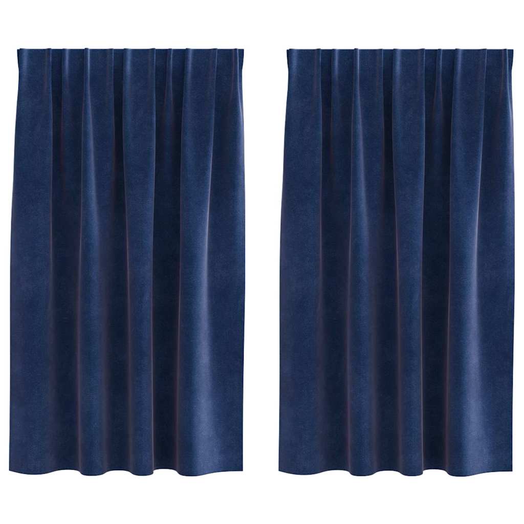 Tende 2 pz Blu Scuro 140 x 140 cm Velluto