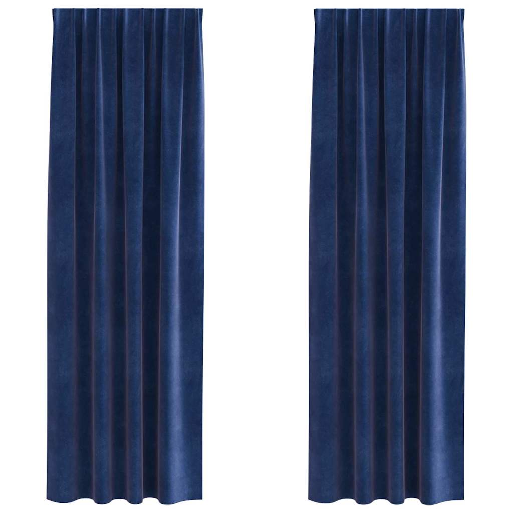 Tende 2 pz Blu Scuro 140 x 245 cm Velluto