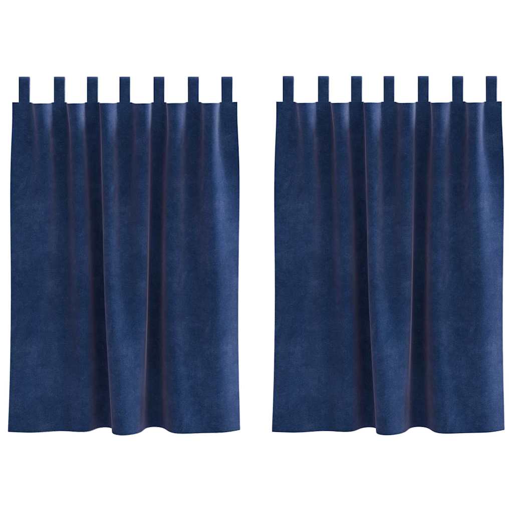 Tende 2 pz Blu Scuro 140 x 140 cm Velluto