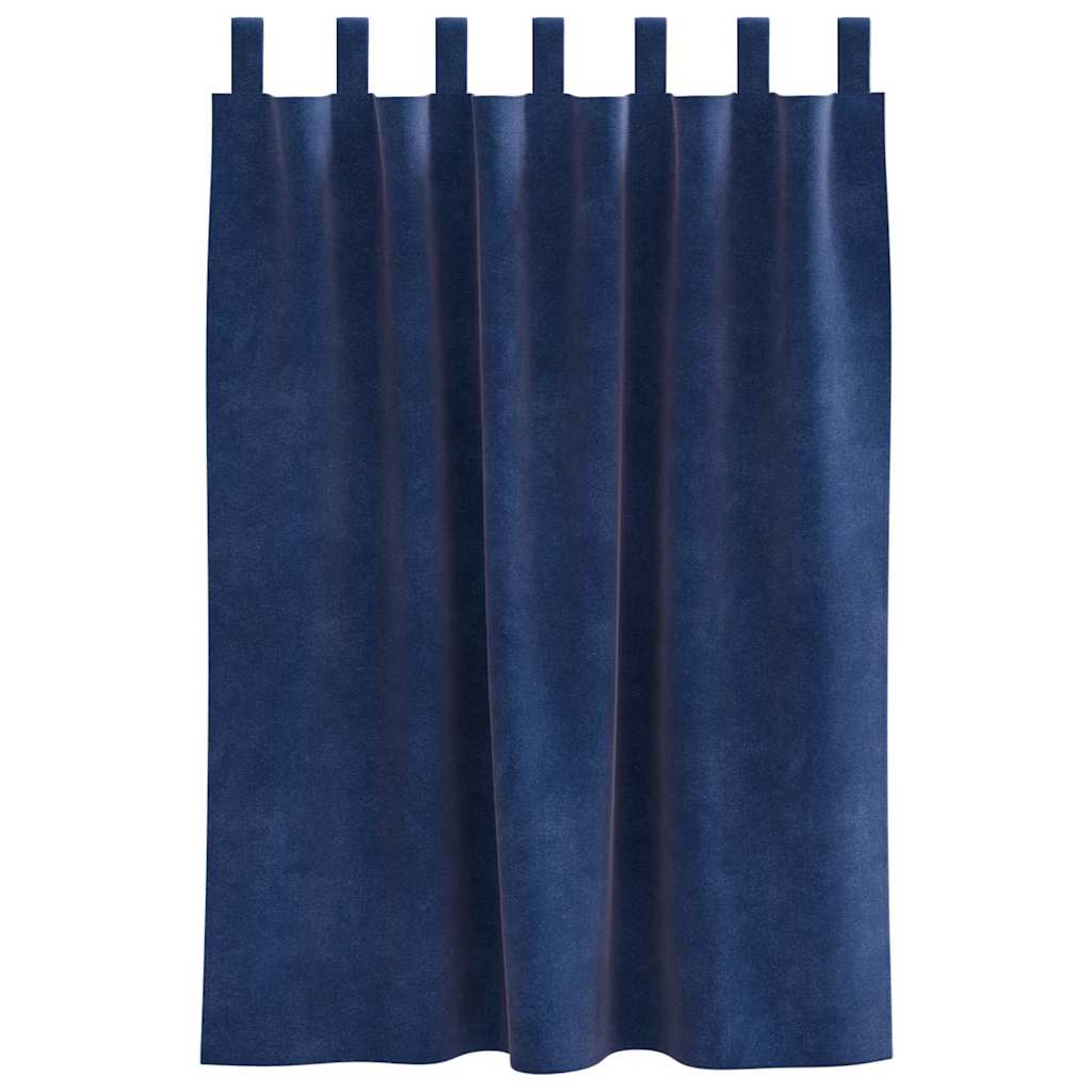 Tende 2 pz Blu Scuro 140 x 140 cm Velluto