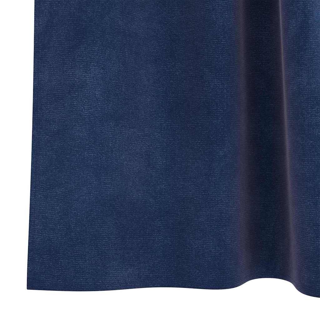 Tende 2 pz Blu Scuro 140 x 140 cm Velluto
