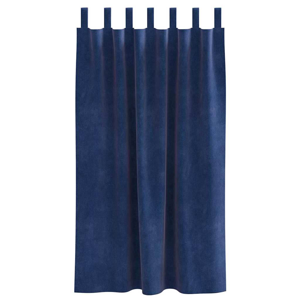 Tende 2 pz Blu Scuro 140 x 175 cm Velluto