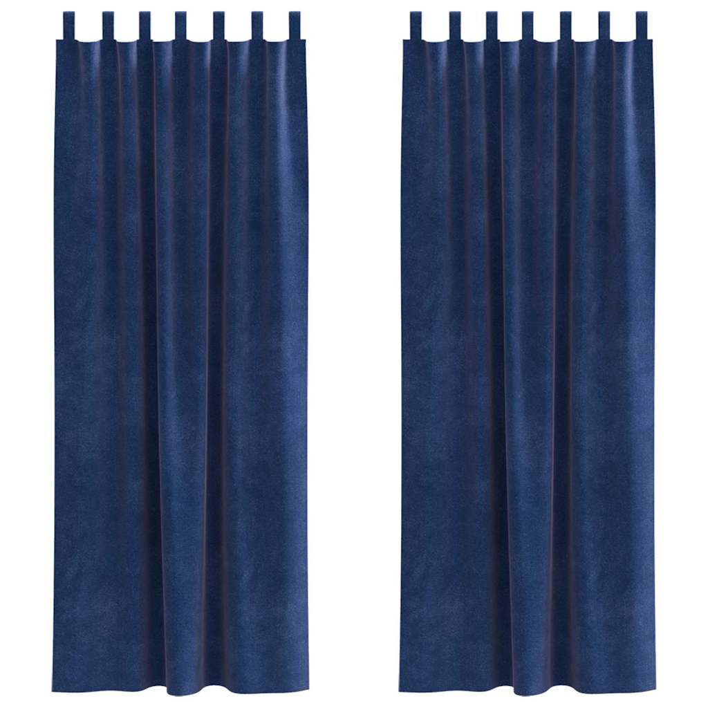 Tende 2 pz Blu Scuro 140 x 225 cm Velluto