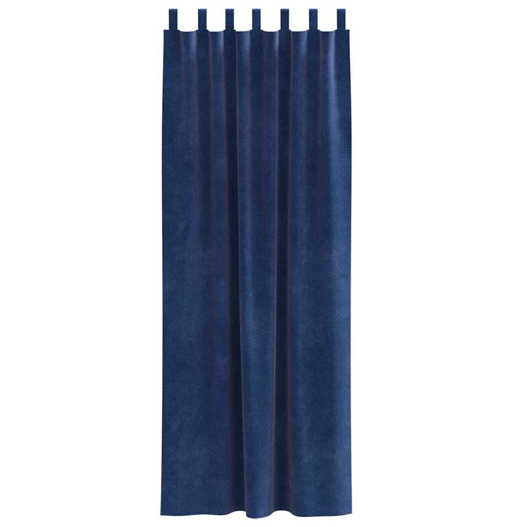 Tende 2 pz Blu Scuro 140 x 260 cm Velluto