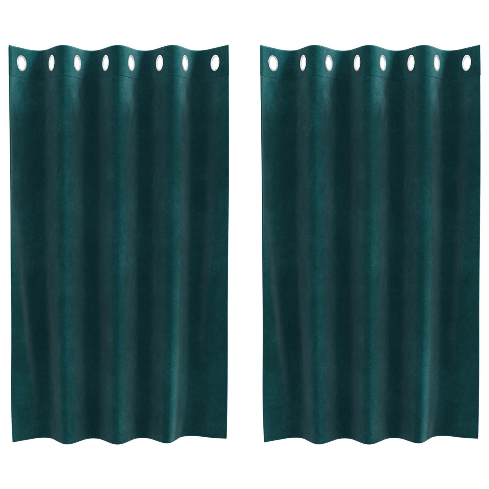 Tende 2 pz Verde Scuro 140 x 140 cm Velluto