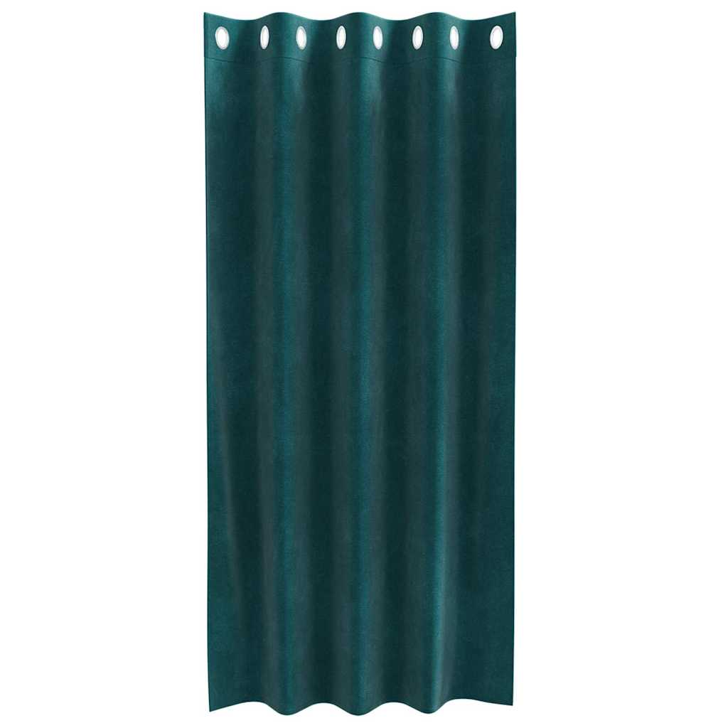 Tende 2 pz Verde Scuro 140 x 175 cm Velluto