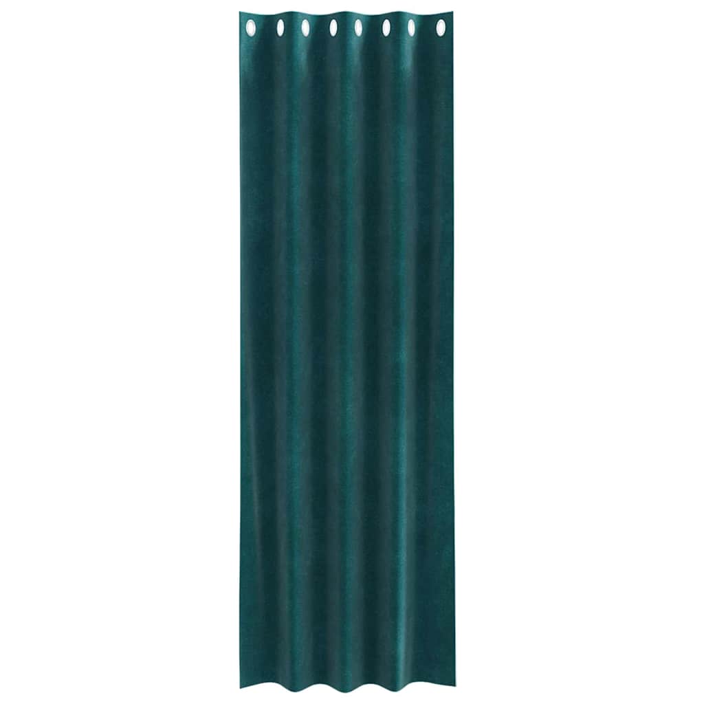 Tende 2 pz Verde Scuro 140 x 225 cm Velluto