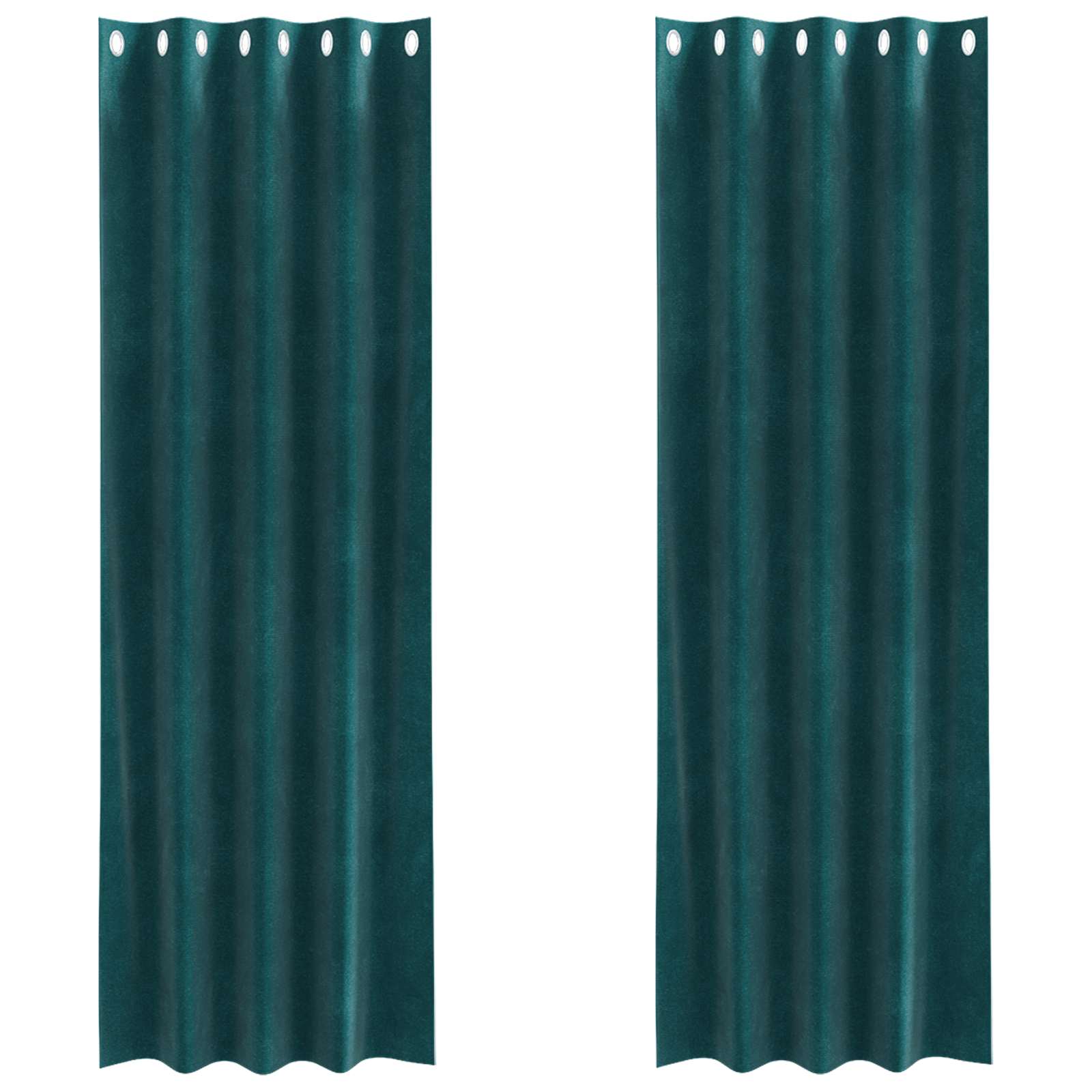 Tende 2 pz Verde Scuro 140 x 245 cm Velluto