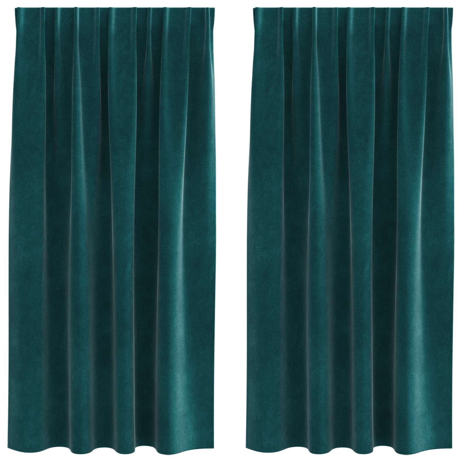 Tende 2 pz Verde Scuro 140 x 175 cm Velluto