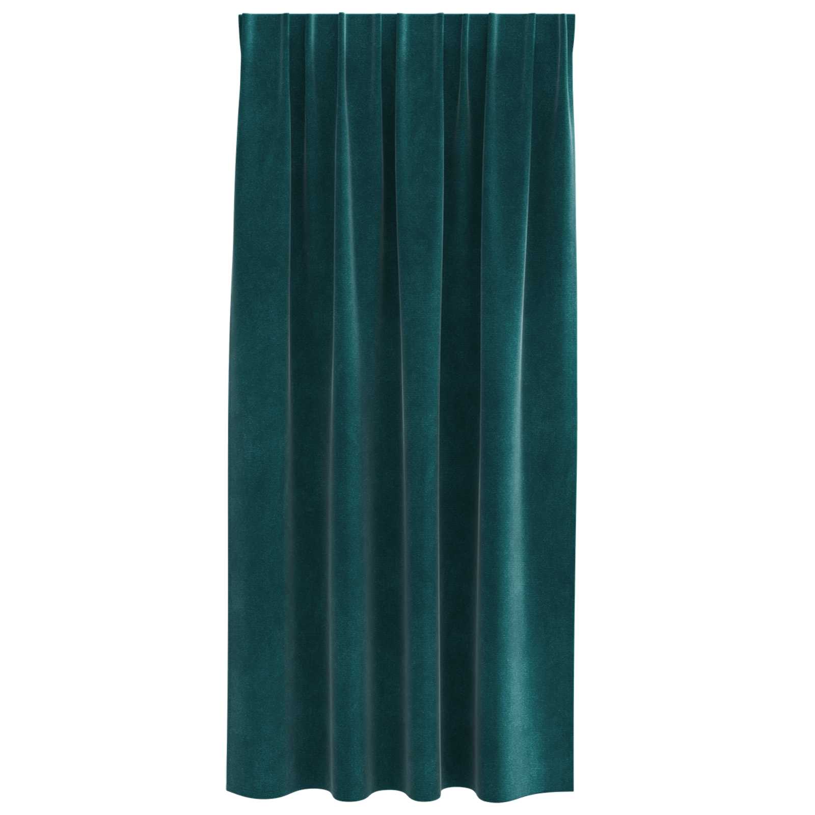 Tende 2 pz Verde Scuro 140 x 175 cm Velluto