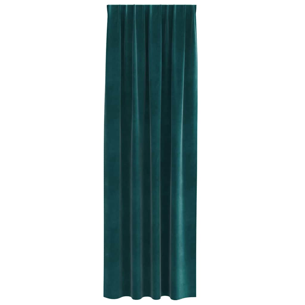 Tende 2 pz Verde Scuro 140 x 245 cm Velluto