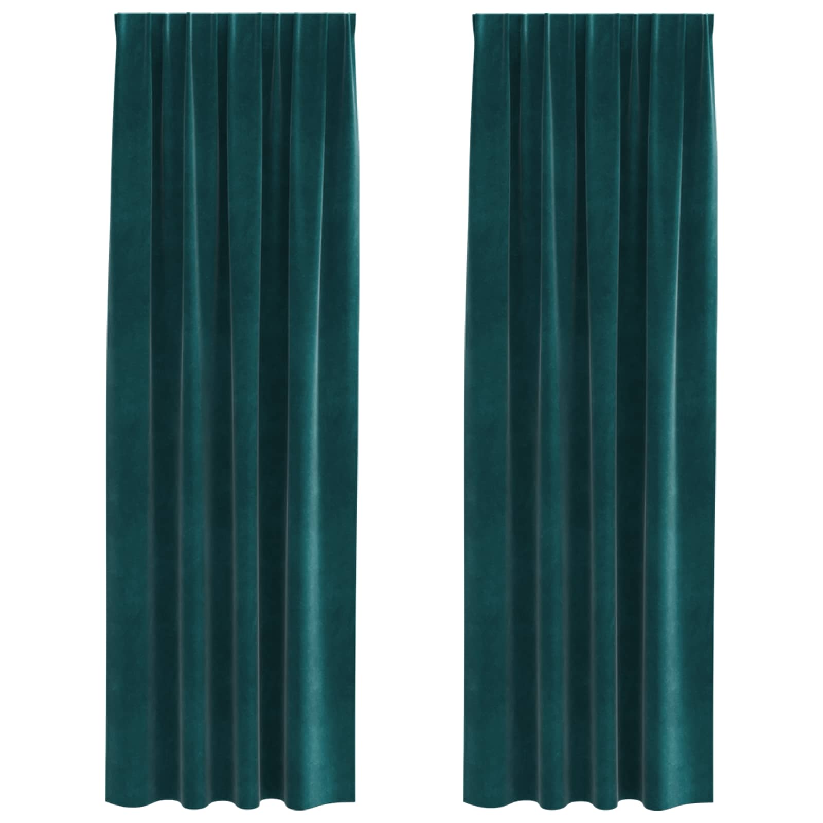 Tende 2 pz Verde Scuro 140 x 260 cm Velluto