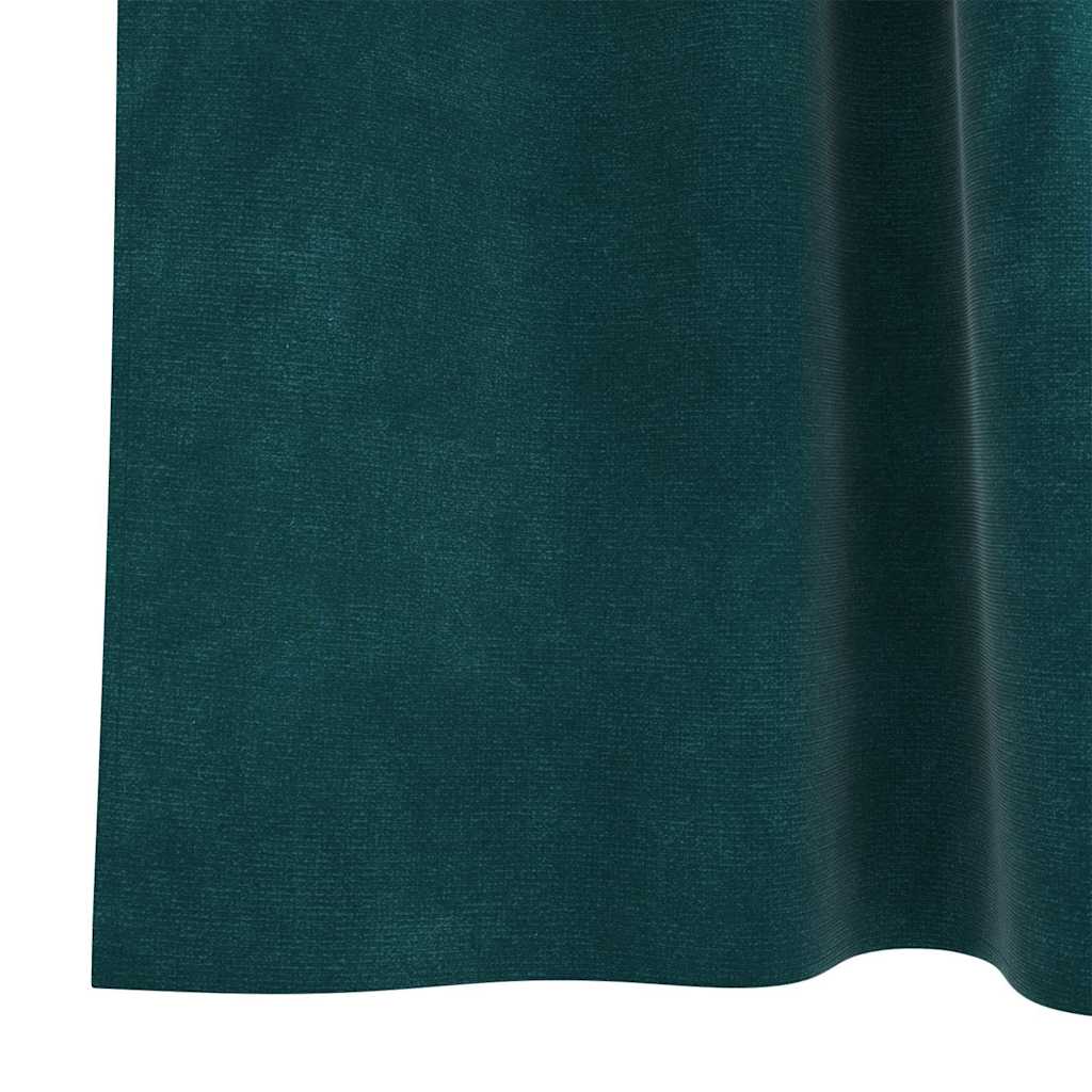 Tende 2 pz Verde Scuro 140 x 225 cm Velluto