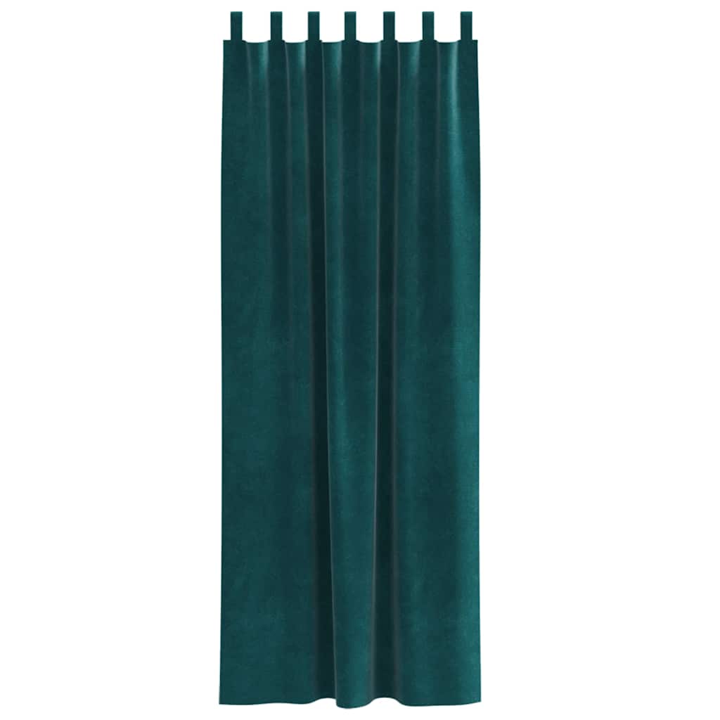 Tende 2 pz Verde Scuro 140 x 260 cm Velluto