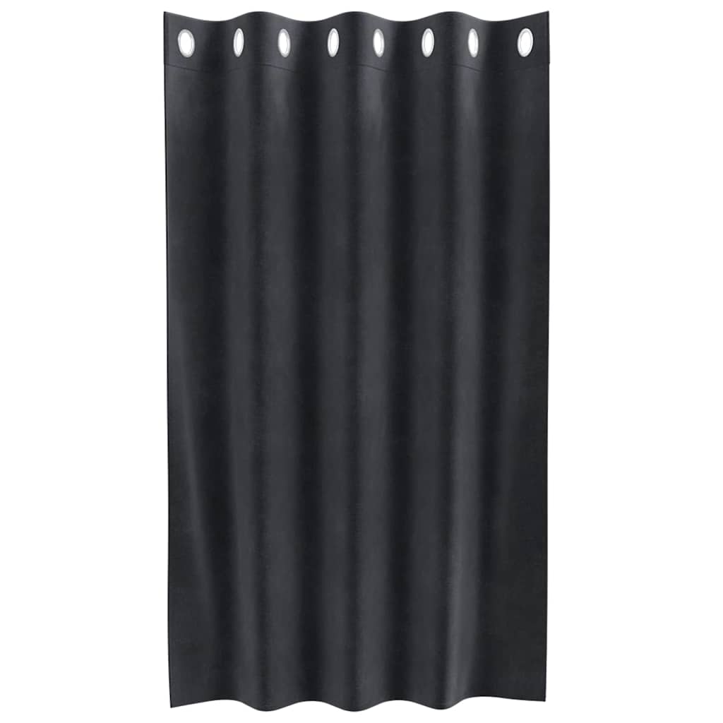 Tende 2 pz Grigio Scuro 140 x 140 cm Velluto