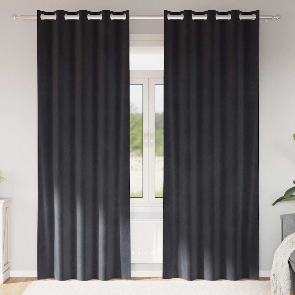 Tende 2 pz Grigio Scuro 140 x 260 cm Velluto