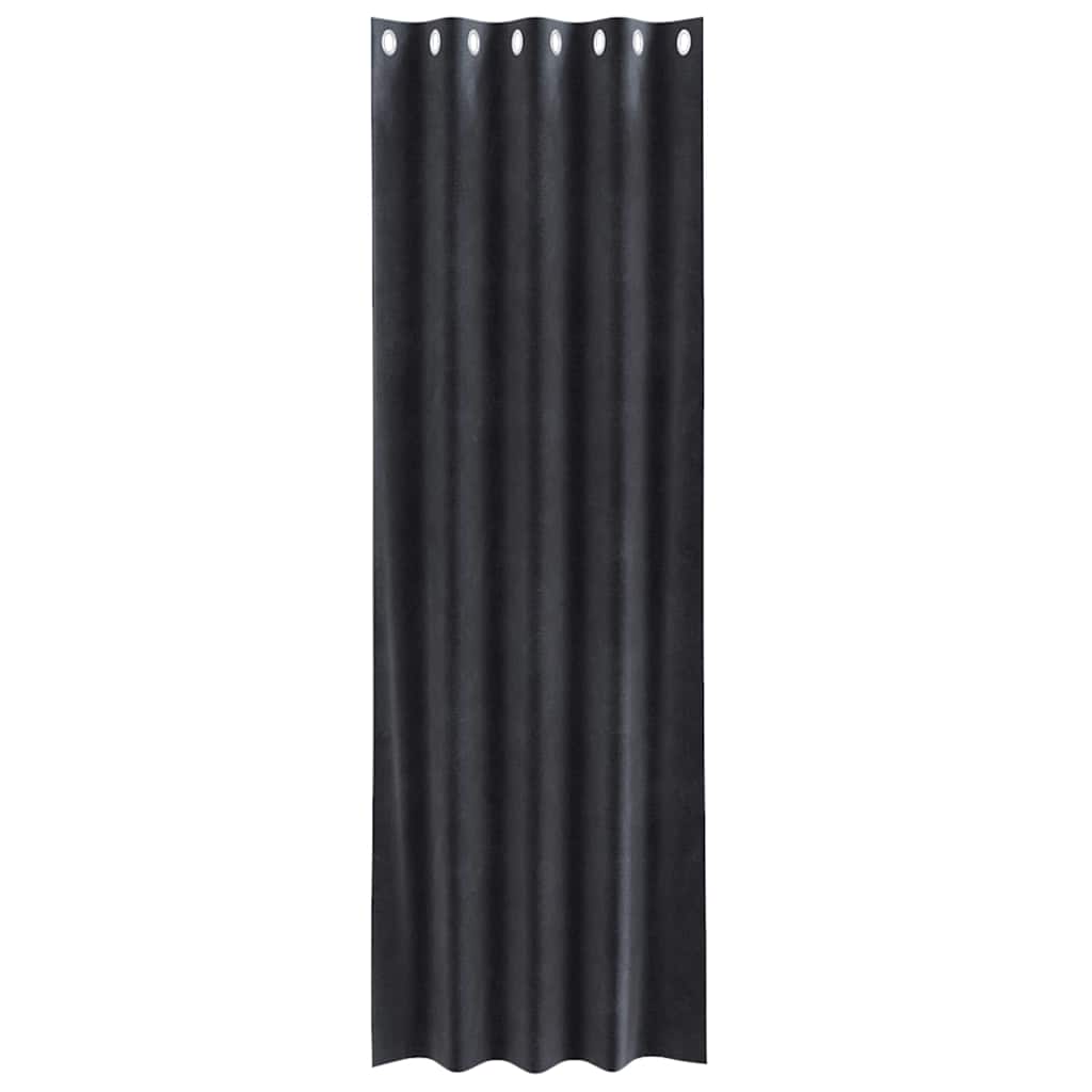 Tende 2 pz Grigio Scuro 140 x 260 cm Velluto