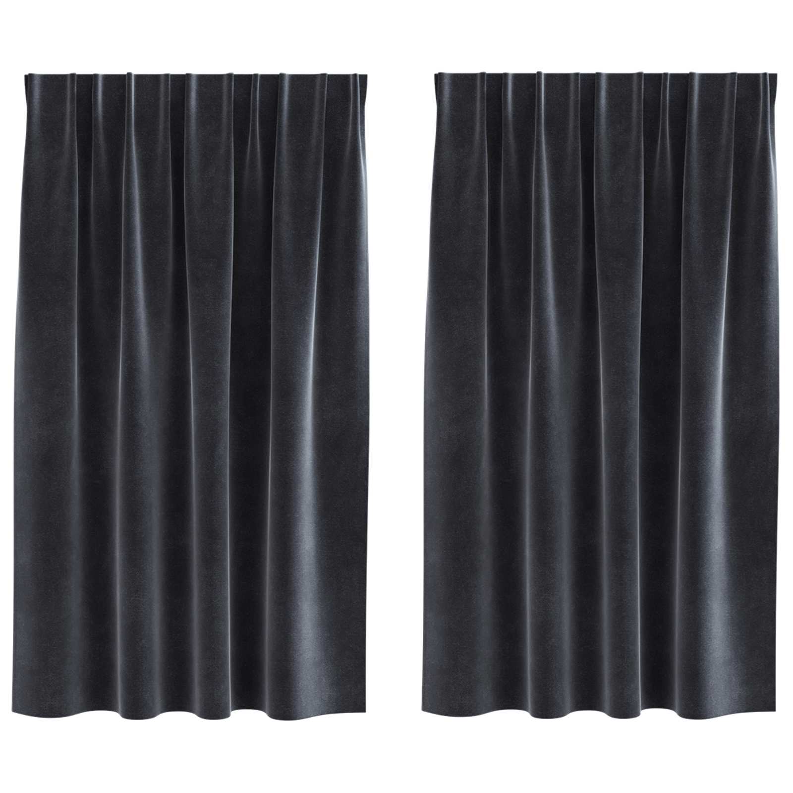 Tende 2 pz Grigio Scuro 140 x 140 cm Velluto