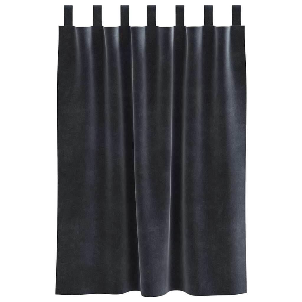 Tende 2 pz Grigio Scuro 140 x 140 cm Velluto