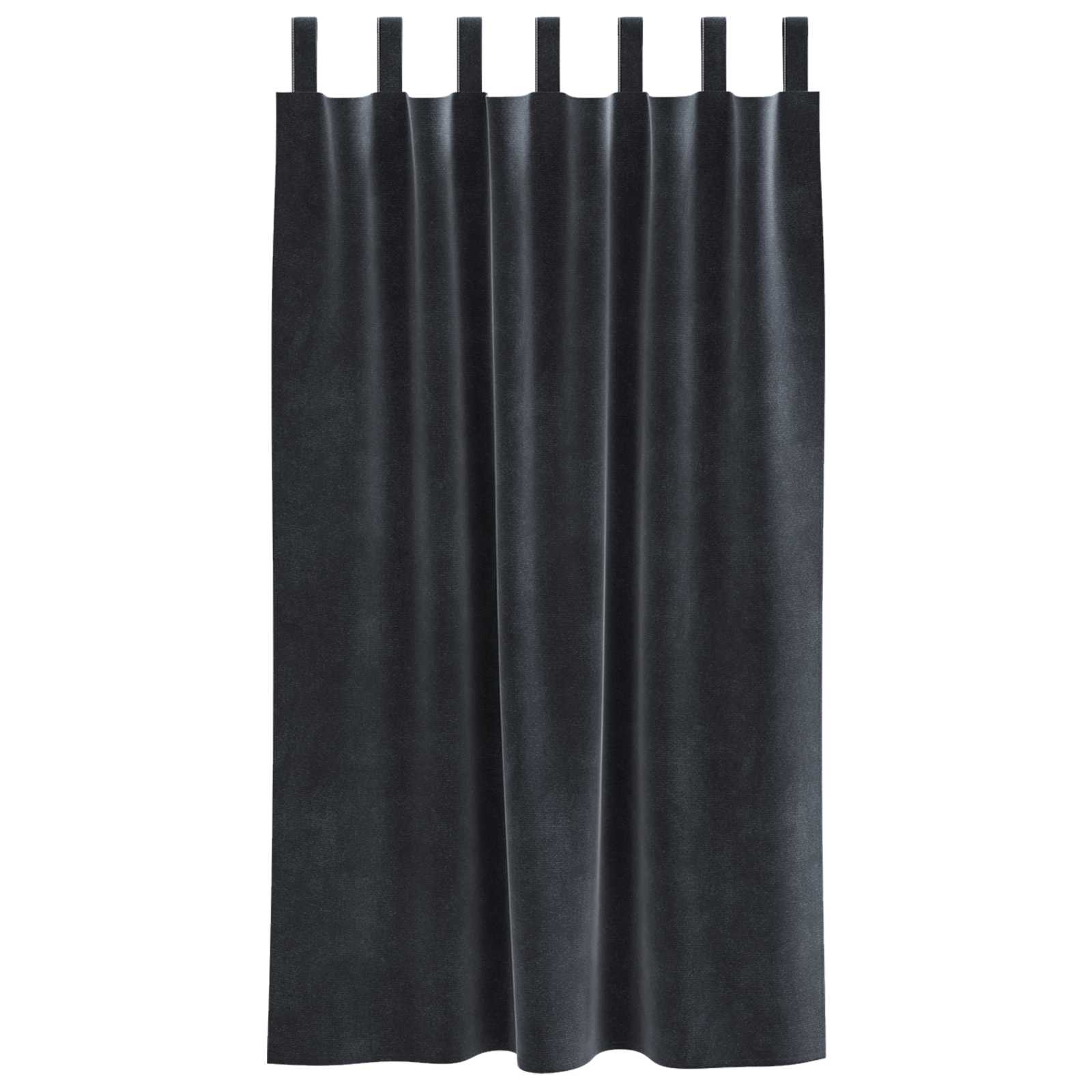 Tende 2 pz Grigio Scuro 140 x 175 cm Velluto