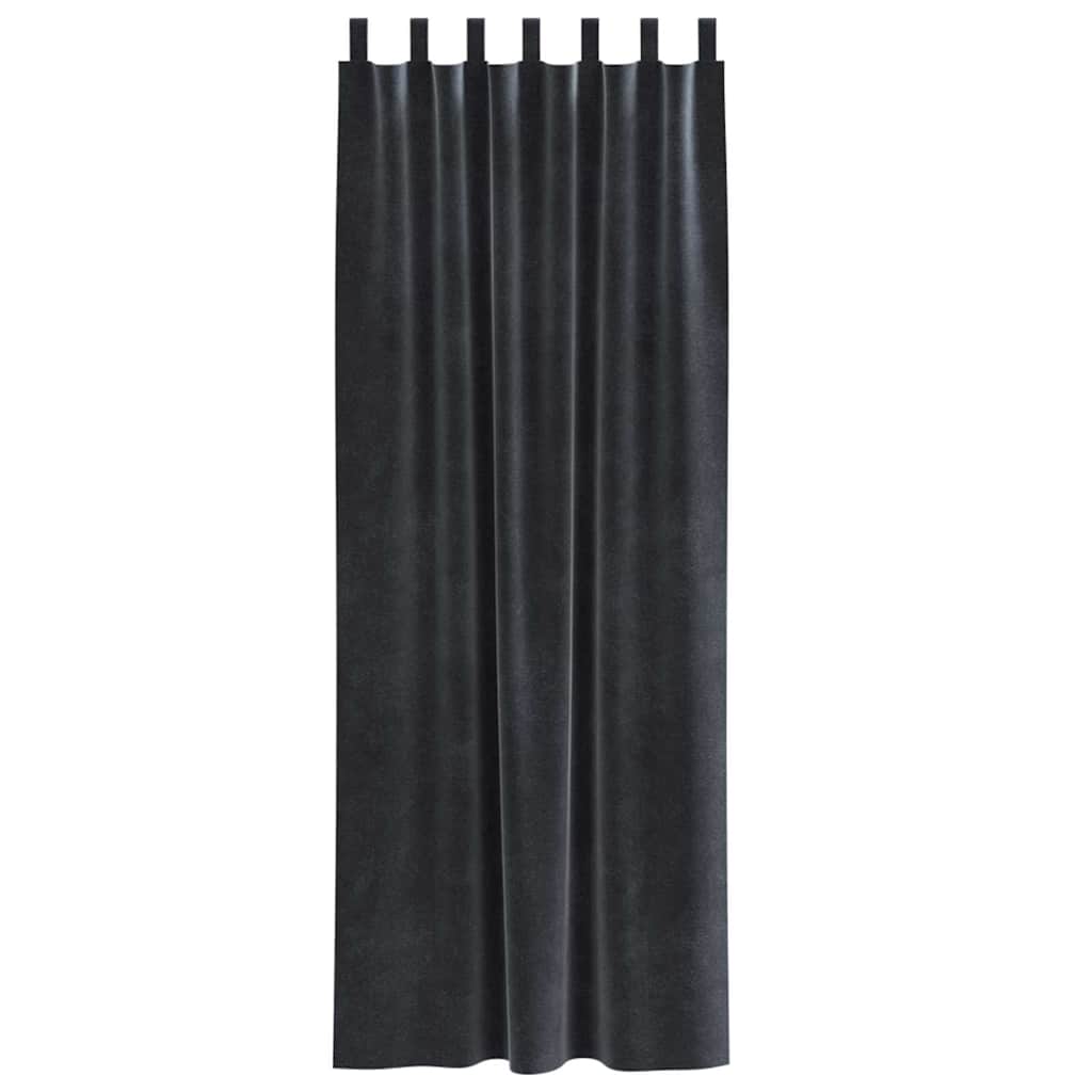 Tende 2 pz Grigio Scuro 140 x 225 cm Velluto
