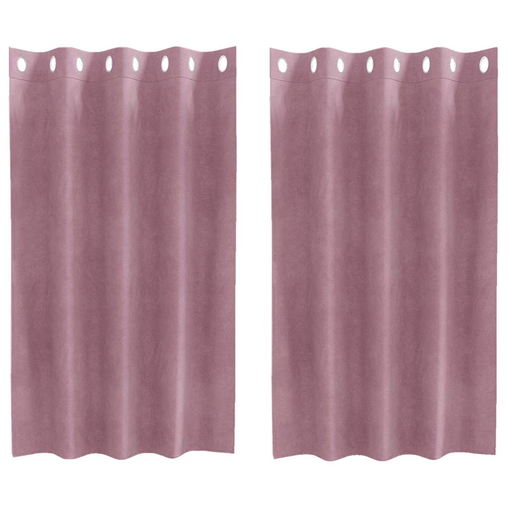 Tende 2 pz Rosa scuro 140 x 140 cm Velluto
