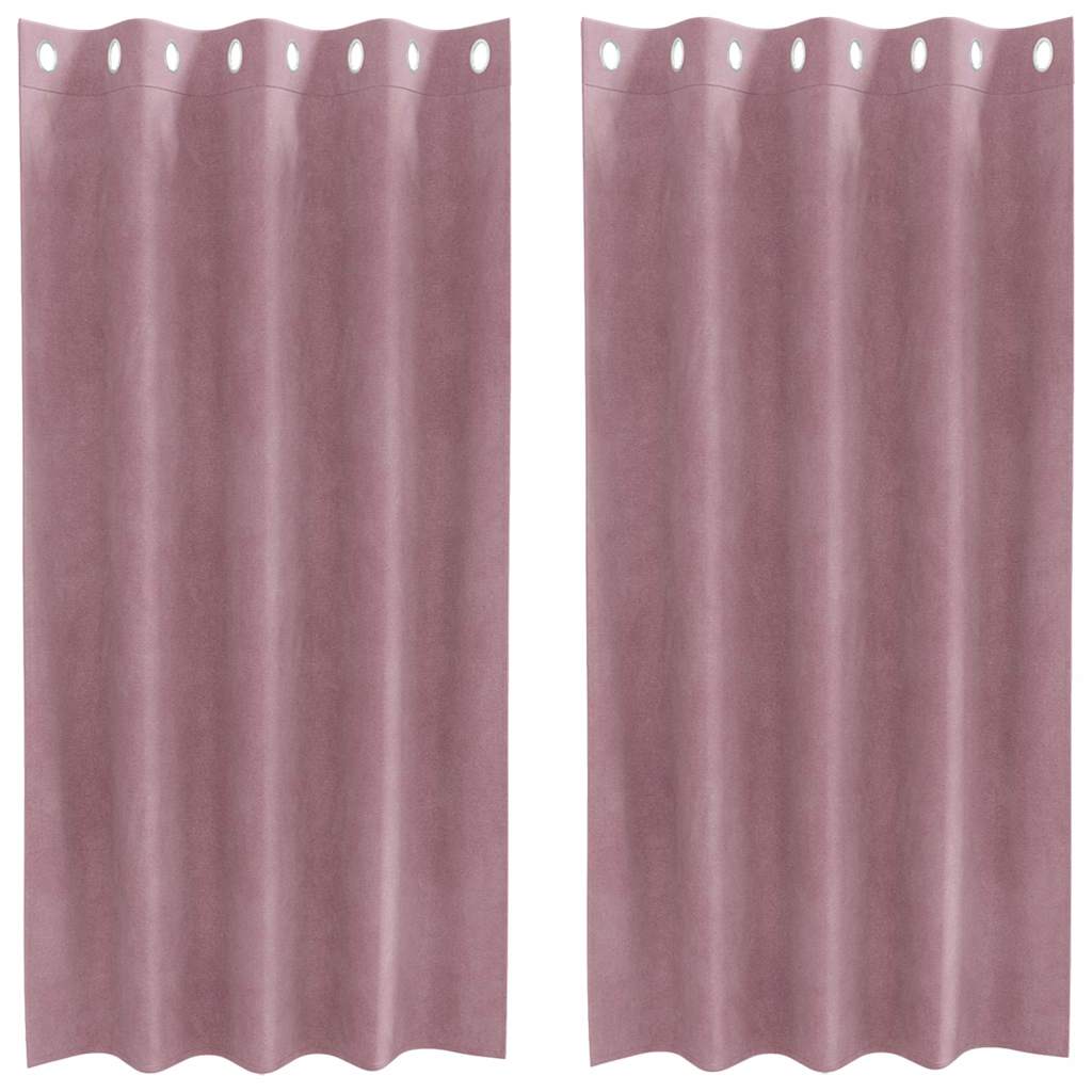 Tende 2 pz Rosa scuro 140 x 175 cm Velluto
