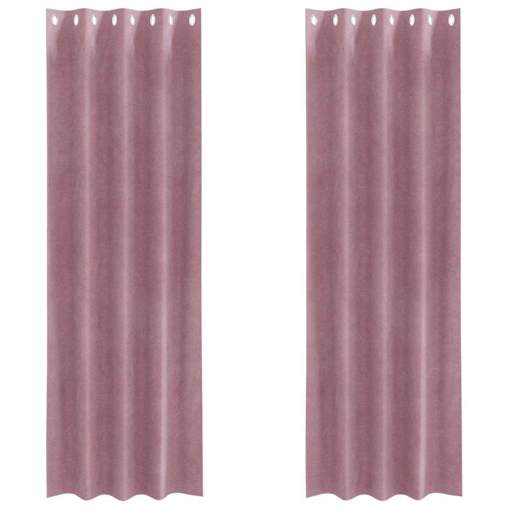 Tende 2 pz Rosa scuro 140 x 225 cm Velluto